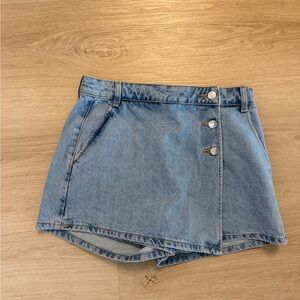 Zara Light Blue Denim Wrap Skort